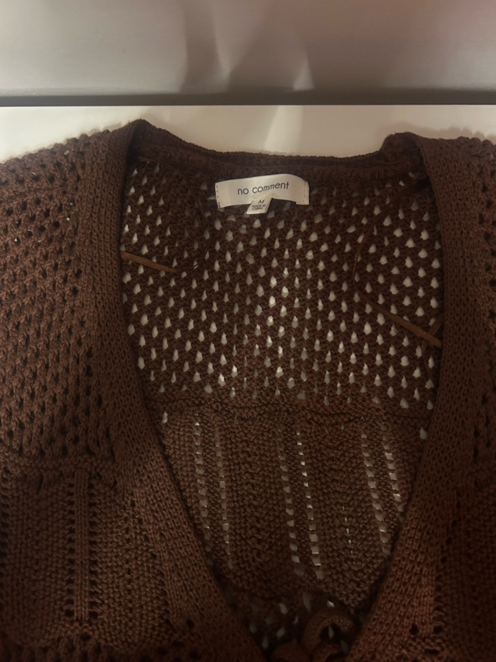 Brown Crochet Knit Two Piece Set | Boho Lounge Matching Set - Picture 5 of 6